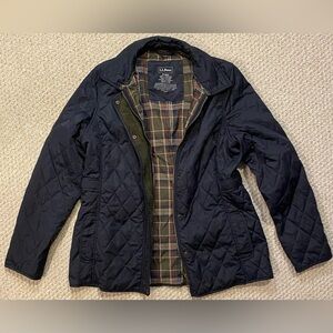 LL Bean Womens Medium Quilted Riding Jacket.  Item 284359.  Navy
